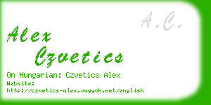 alex czvetics business card